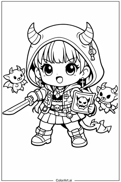 43 Páginas para Colorear de Cazadores de Demonios KPop Baby Saja Gratis