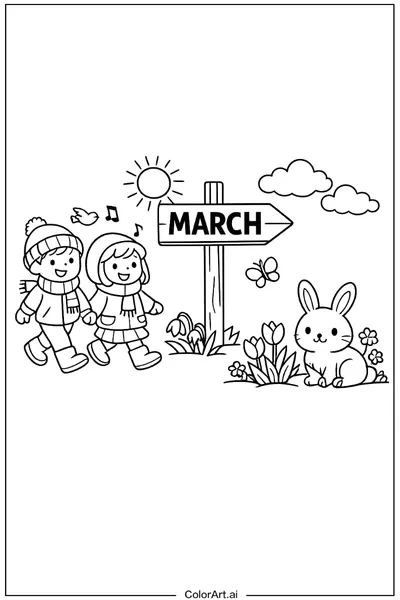 28 Páginas para Colorear de Marzo Gratis