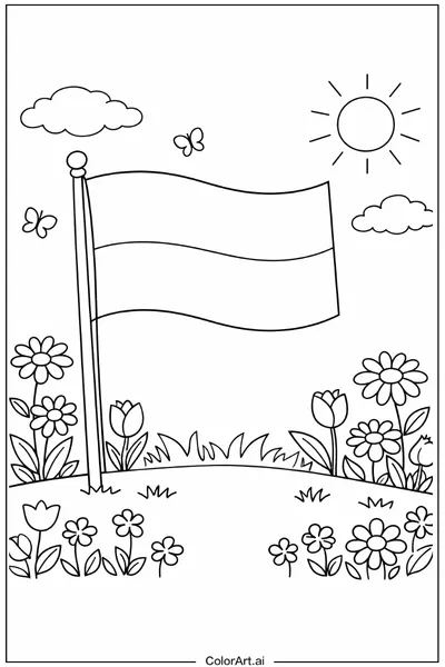 40 Páginas para Colorear de la Bandera de Mónaco Gratis