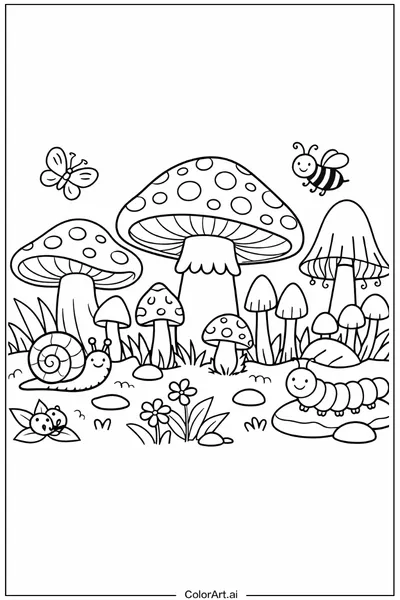 38 Páginas para Colorear de Hongos Gratis