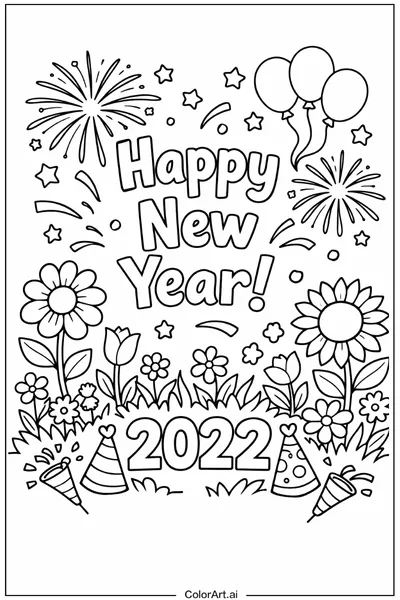 55 Páginas para Colorear de Años Nuevos Gratis