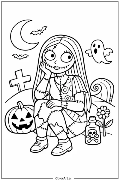 44 Páginas para Colorear Gratis de El Extraño Mundo de Jack