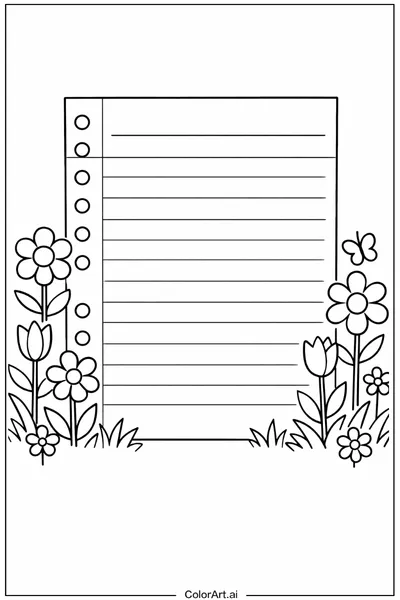 49 Páginas para Colorear de Papel de Cuaderno Gratis