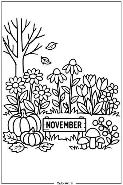 49 Páginas para Colorear de Noviembre Gratis