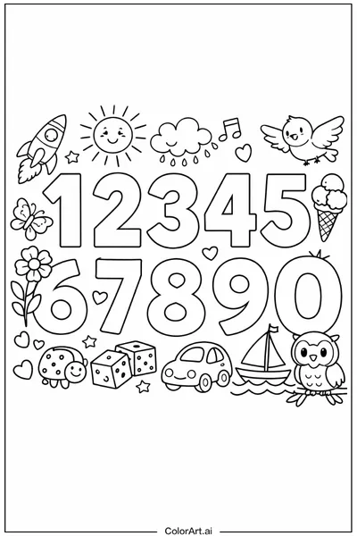 49 Páginas para Colorear Números Gratis