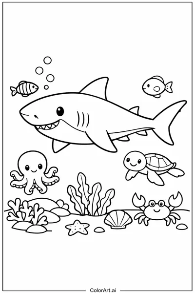 46 Páginas para Colorear de Animales Marinos Gratis