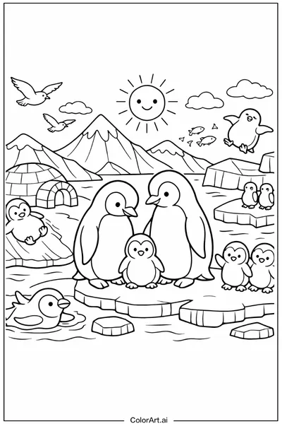 58 Páginas para Colorear de Pingüinos Gratis