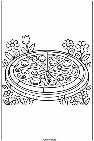 49 Páginas para Colorear de Pizza Gratis