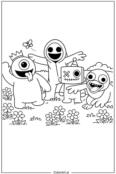 39 Páginas para Colorear del Juego de Amigos Arcoíris Gratis
