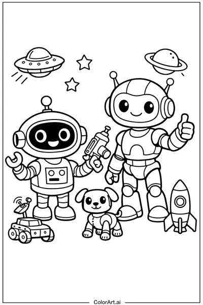 43 Páginas para Colorear Robots Gratis