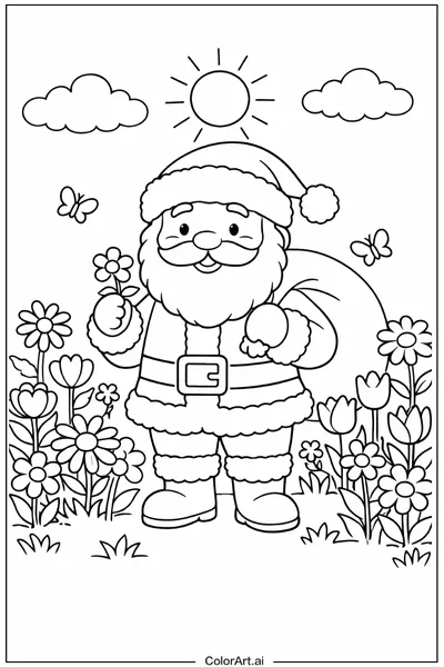 55 Páginas para Colorear de Santa Gratis