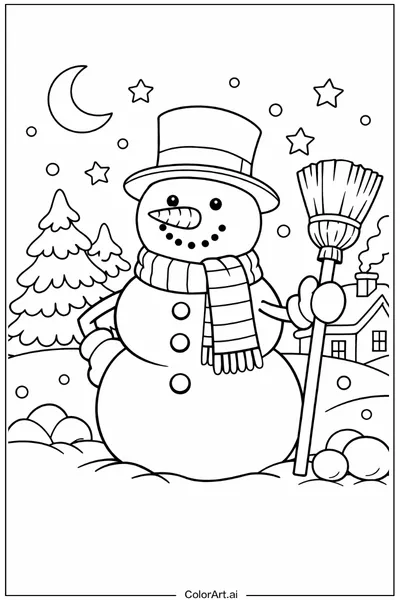 64 Páginas para Colorear de Muñecos de Nieve Gratis