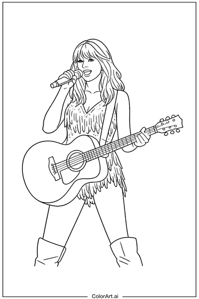 34 Páginas para Colorear de Taylor Swift Gratis