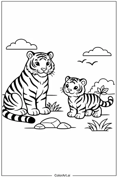 29 Páginas para Colorear de Tigres Gratis
