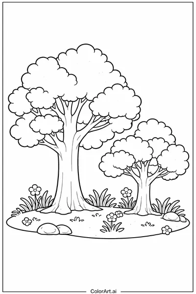 46 Páginas para Colorear Árboles Gratis