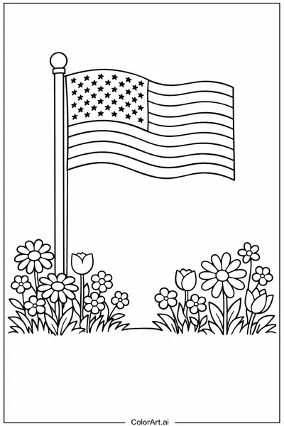 44 Páginas para Colorear Gratis de la Bandera de los Estados Unidos