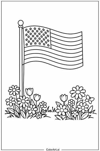 29 Páginas para Colorear de la Bandera de EE. UU. Gratis
