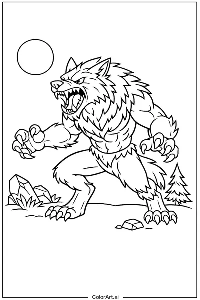 40 Páginas para Colorear de Hombres Lobo Gratis