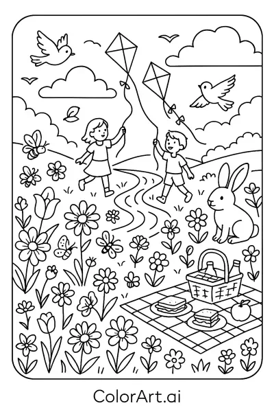 Página de Colorear Encantadora de Otoño
