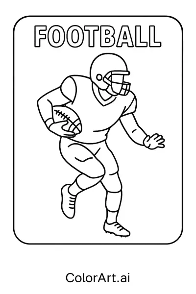 Página para colorear de fútbol americano