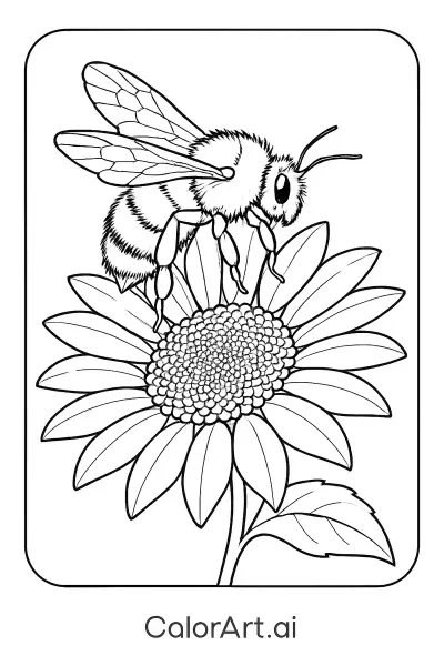 Página para colorear "Felicidad de Abejorro y Girasol"