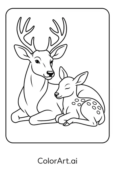 <p>¡Hola jóvenes artistas! Hoy, emprendamos un suave viaje al mundo sereno de los ciervos con nuestra última página para colorear. Imagina adentrarte silenciosamente en un claro de bosque tranquilo, donde las criaturas de la naturaleza descansan y se relajan, ofreciéndonos un vistazo a su existencia pacífica. Tomemos un momento para pintar esta escena encantadora con nuestra imaginación y colores.</p>