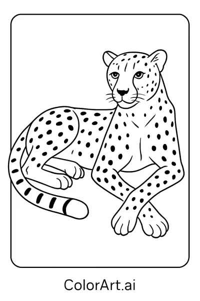 #### Página para colorear de guepardo rápido y hermoso