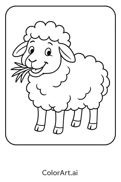 Amigos Lanudos de la Granja: Página de Colorear de Oveja