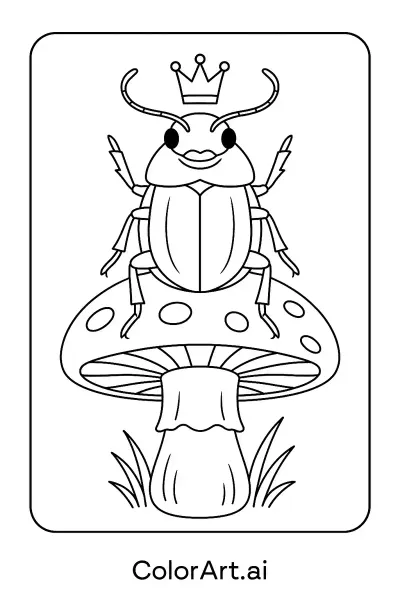 Página de Colorear Gratuita del Reino de los Insectos Reales