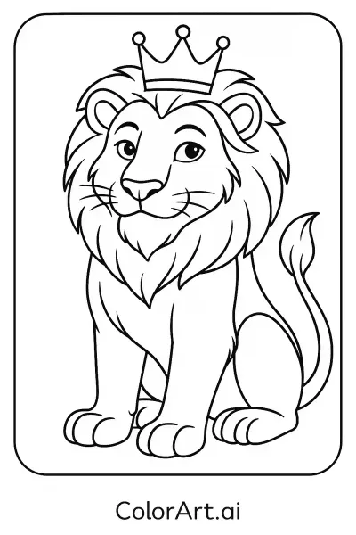 Majestic Kingdom Lion King Coloring Page  