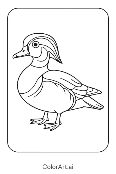 Una página para colorear un pato real