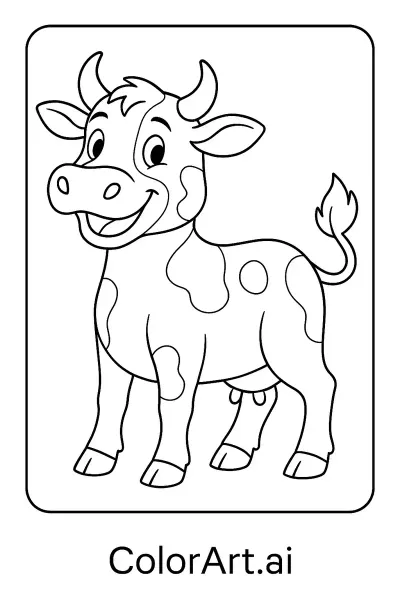 Mi viaje con la página para colorear de la vaca perfecta
