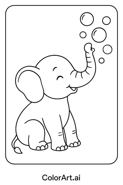 Página de Colorear Elefante Encantador: La Aventura de un Gigante Gentil