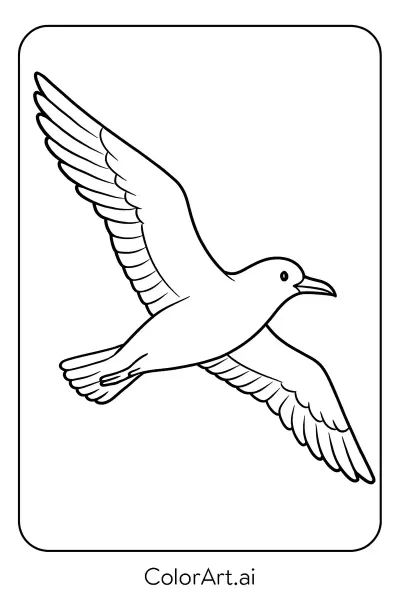 Una página para colorear de una golondrina voladora