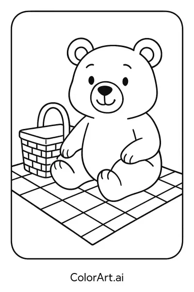 Página para colorear del picnic del Sr. Bearington  