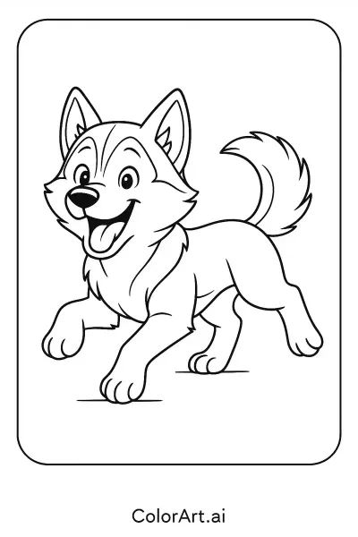 Página para colorear del Husky Siberiano  