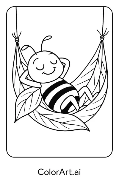 Abeja Serena: Una Página para Colorear Terapéutica
