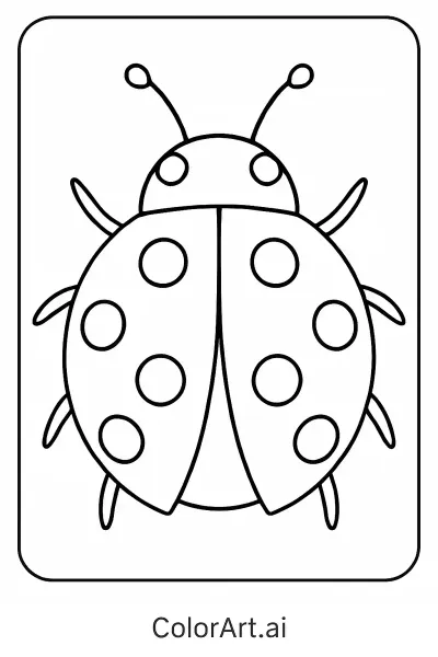 Una página para colorear de mariquita gratuita