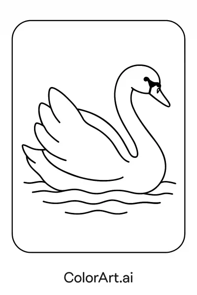 La Página para Colorear del Elegante Cisne  