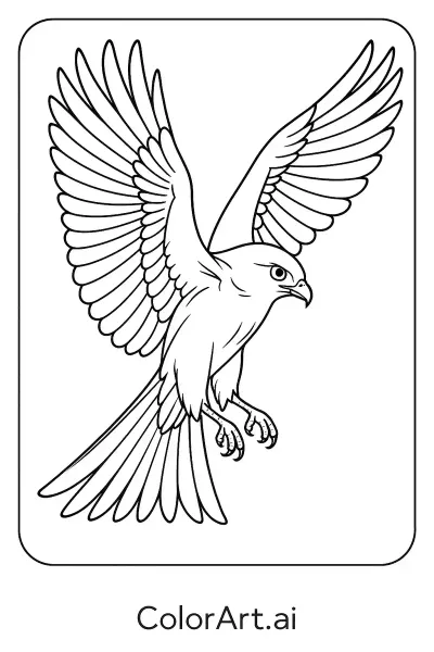 La página para colorear del Águila Negra de la libertad  
