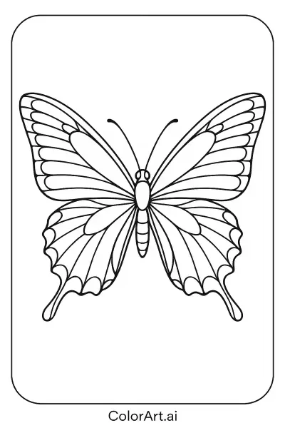Página de Colorear de Mariposa Impresionante Gratis