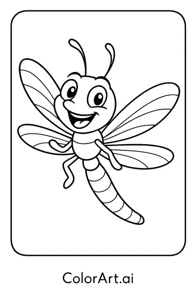 La página de colorear del Bug Juguetón  