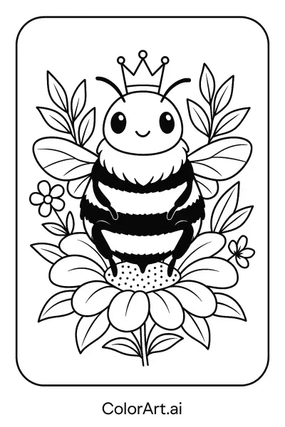 Página para colorear del Rey Abejorro