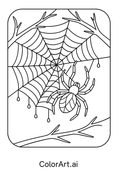 Página para colorear de Araña