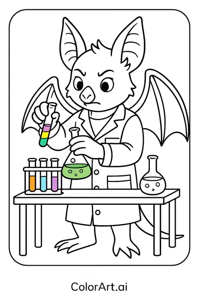 Exploración Científica de Murciélagos: Anatomía A través de una Página para Colorear
