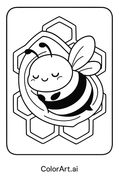 La página para colorear de la pose de descanso del abejorro  