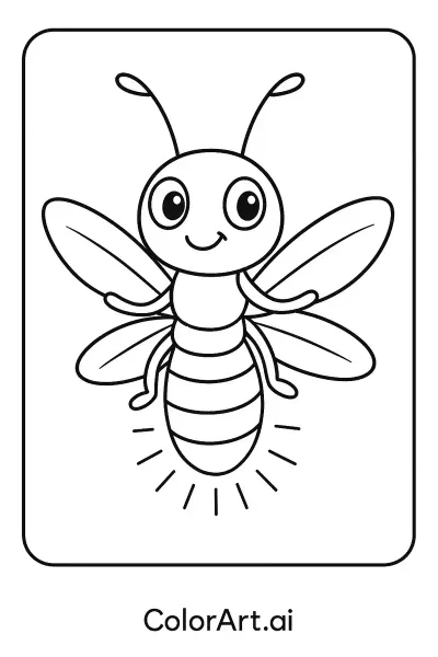 La página para colorear del insecto sereno y libre