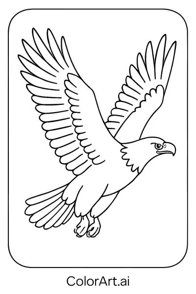 Página para colorear del majestuoso águila: Dar vida al depredador apex de la naturaleza.  